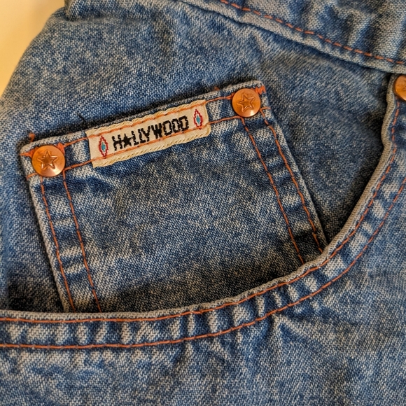 Vintage Hollywood Women's Size 27 100% Cotton Denim Jeans with Flower Pa… - Picture 10 of 15